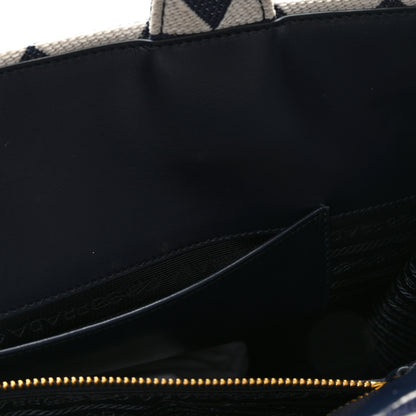 Prada Jacquard Saffiano Triangolo Symbole Embroidered Large Tote Baltico Talco 9 of 9