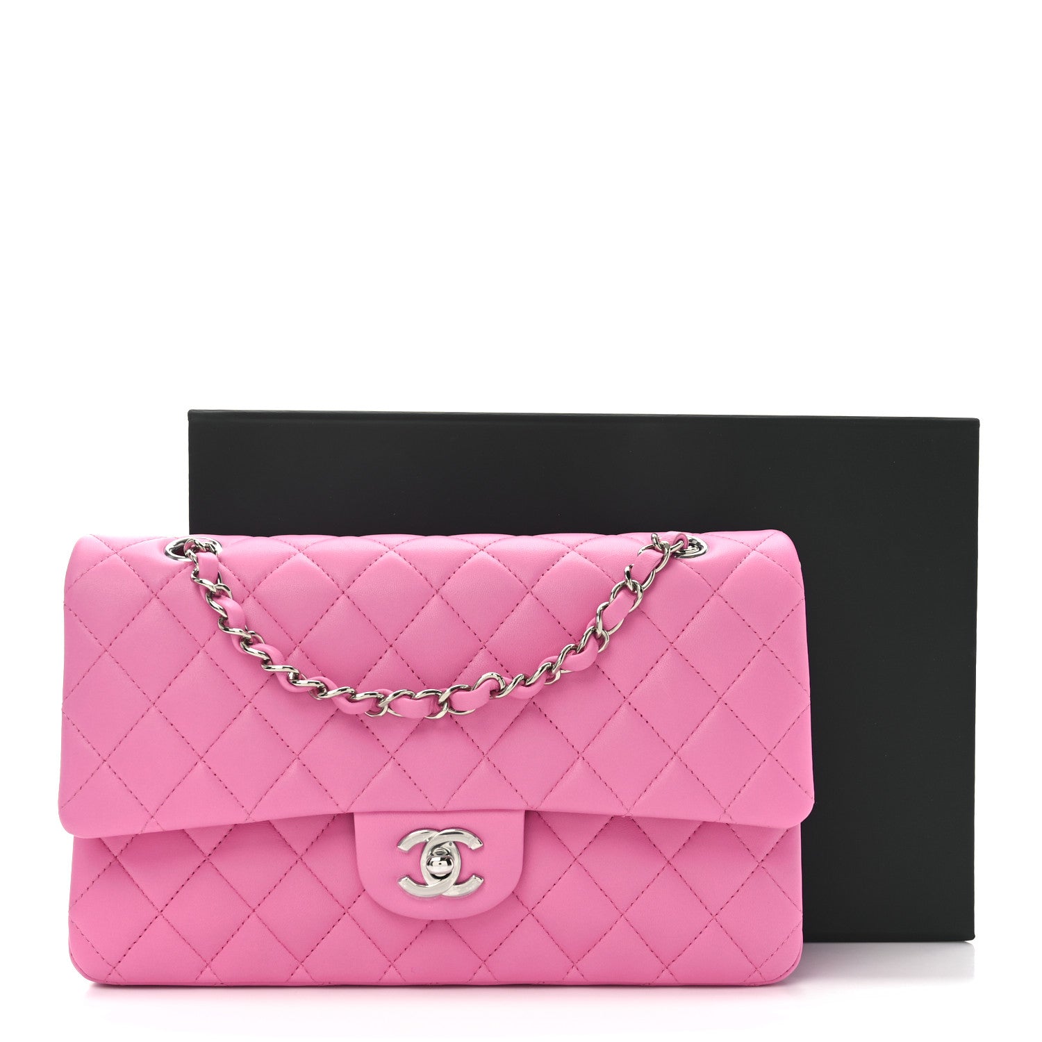 Chanel Lambskin Quilted Medium Double Flap Pink 11 of 11