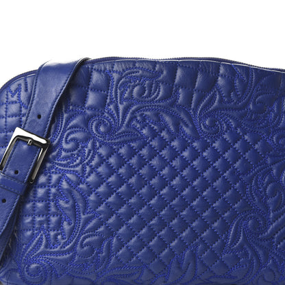 Versace Nappa Barocco Quilted Shoulder Bag Blue 9 of 9