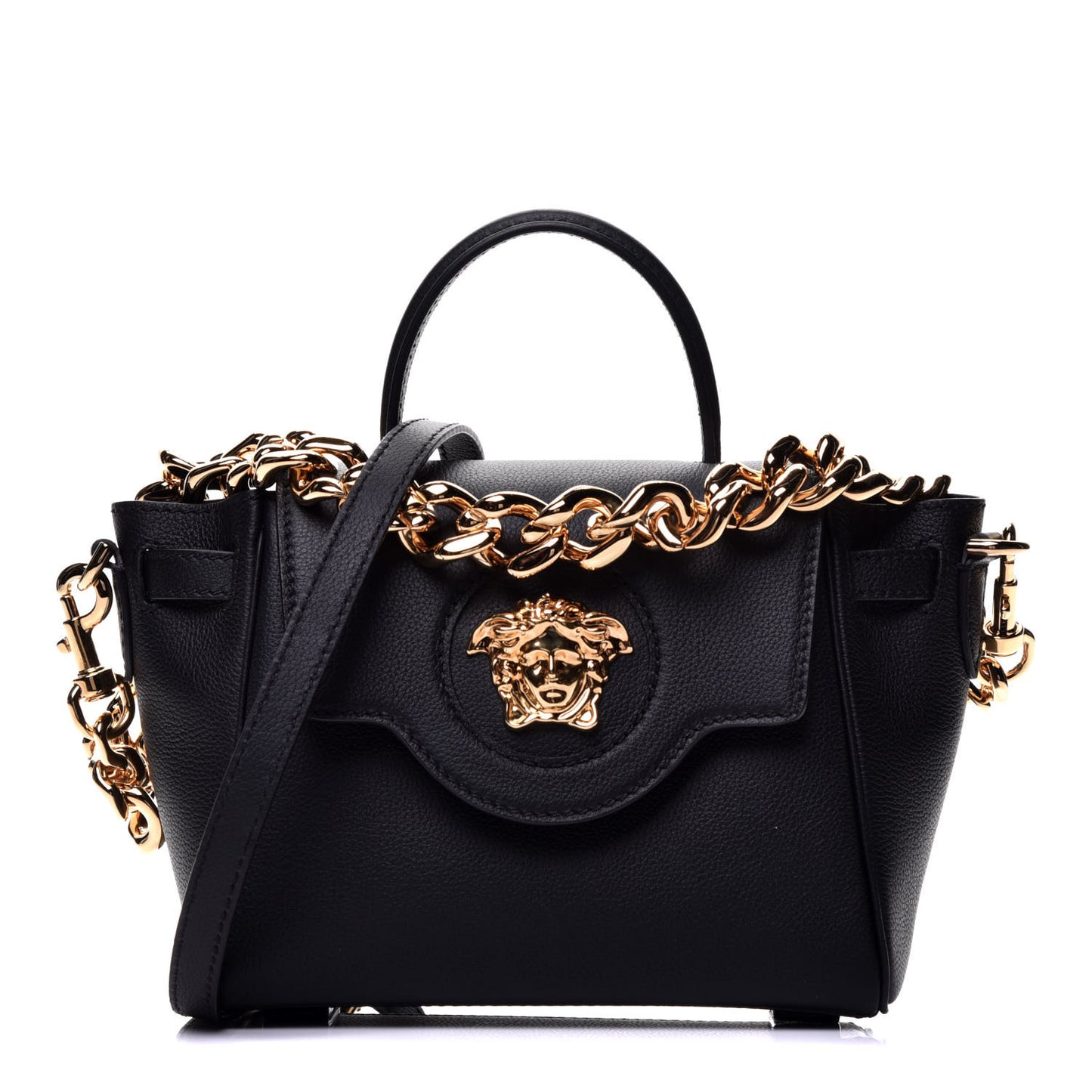 Grained Calfskin La Medusa Bag Black