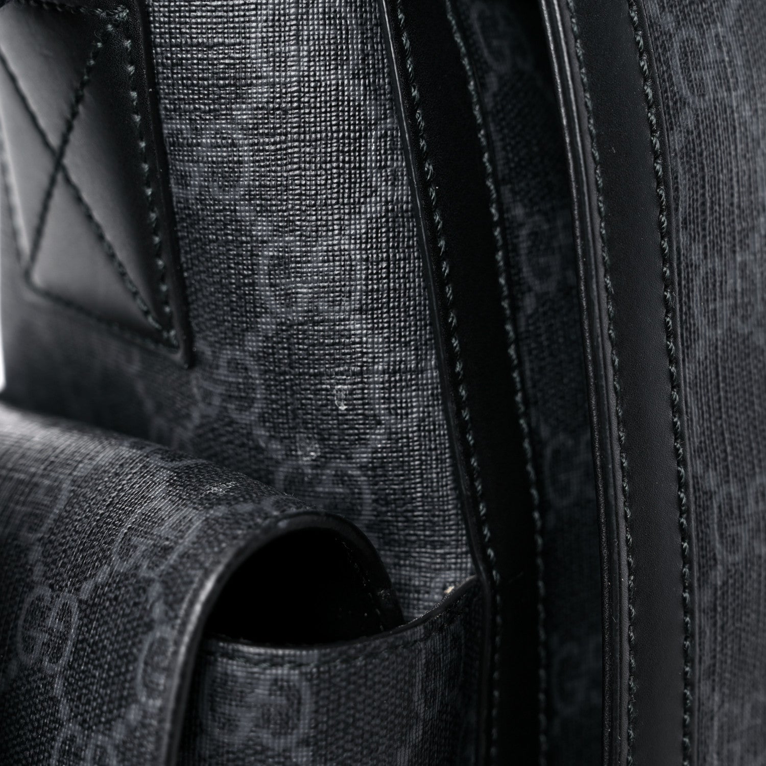 Gucci GG Supreme Monogram Web Messenger Diaper Bag Black Grey 20 of 23