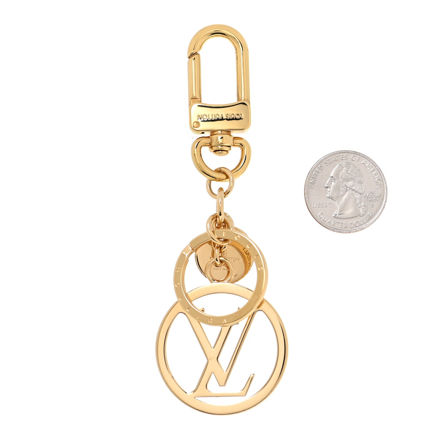 LV Circle Bag Charm Key Holder Gold
