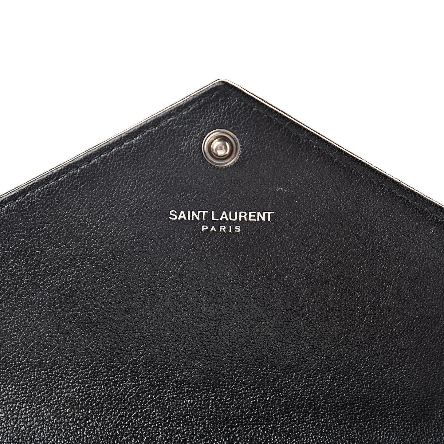 Calfskin Matelasse Chevron Heart Patchwork Monogram Wallet Black