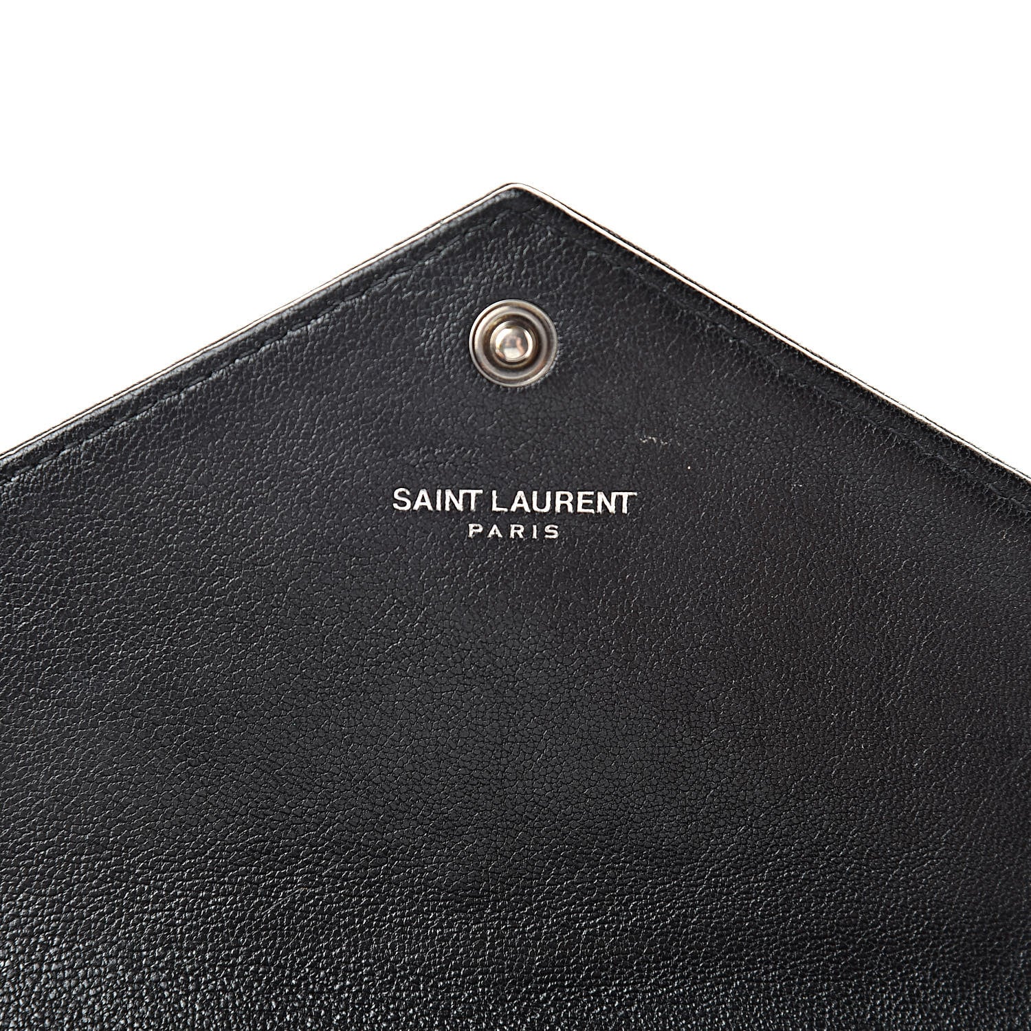 Saint Laurent Calfskin Matelasse Chevron Heart Patchwork Monogram Wallet Black 6 of 8
