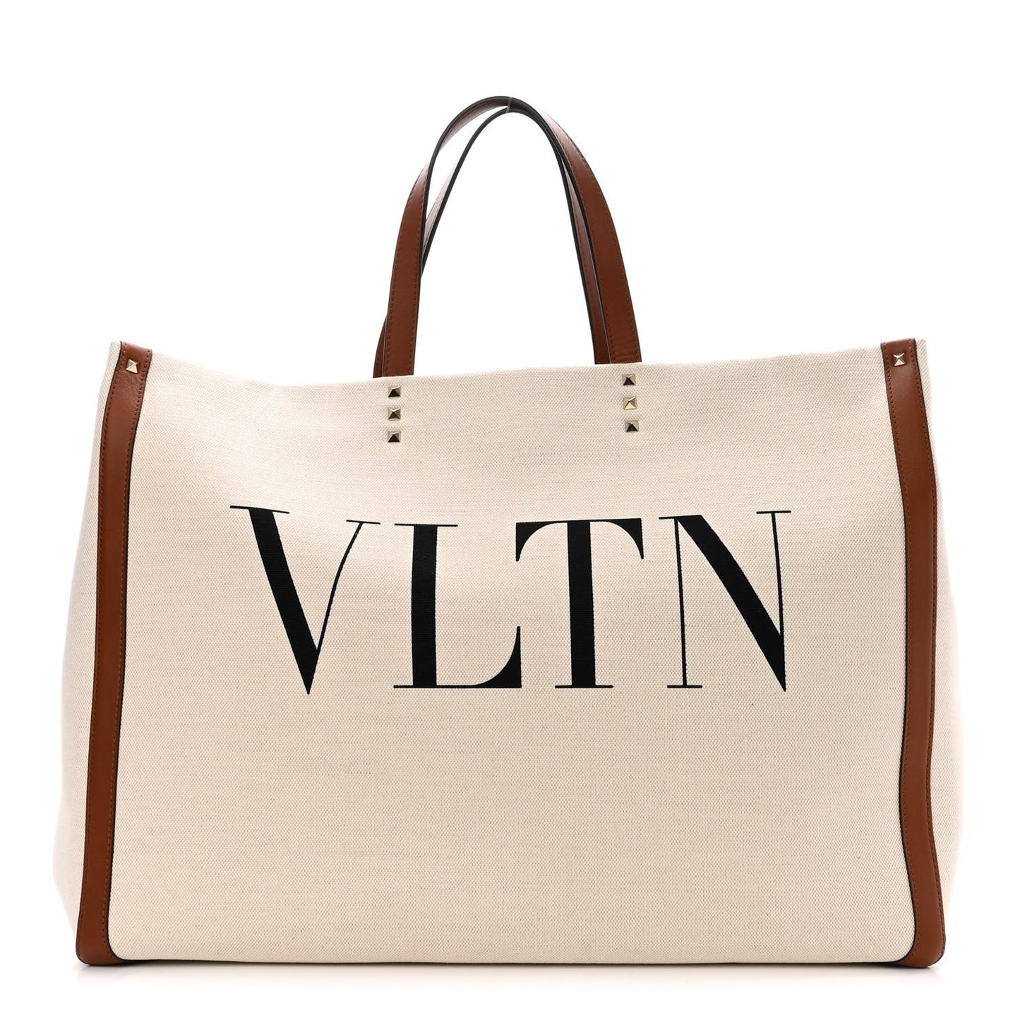 Canvas VLTN Print Large Tote Natural