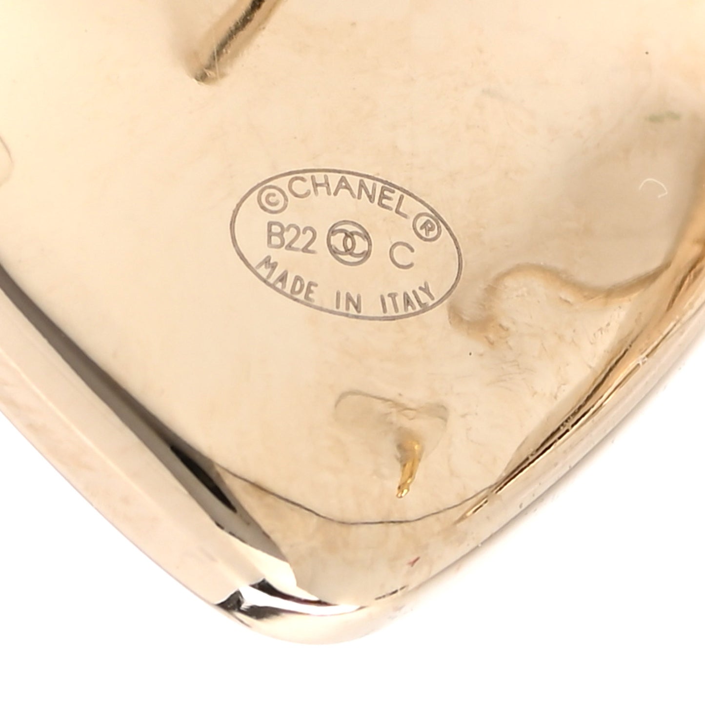 Pearl CC Heart Earrings Gold