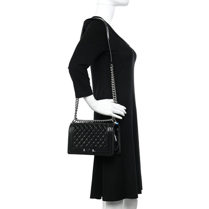 Chanel Patent Calfskin Quilted Medium Plexiglass Boy Flap Black 2 of 10