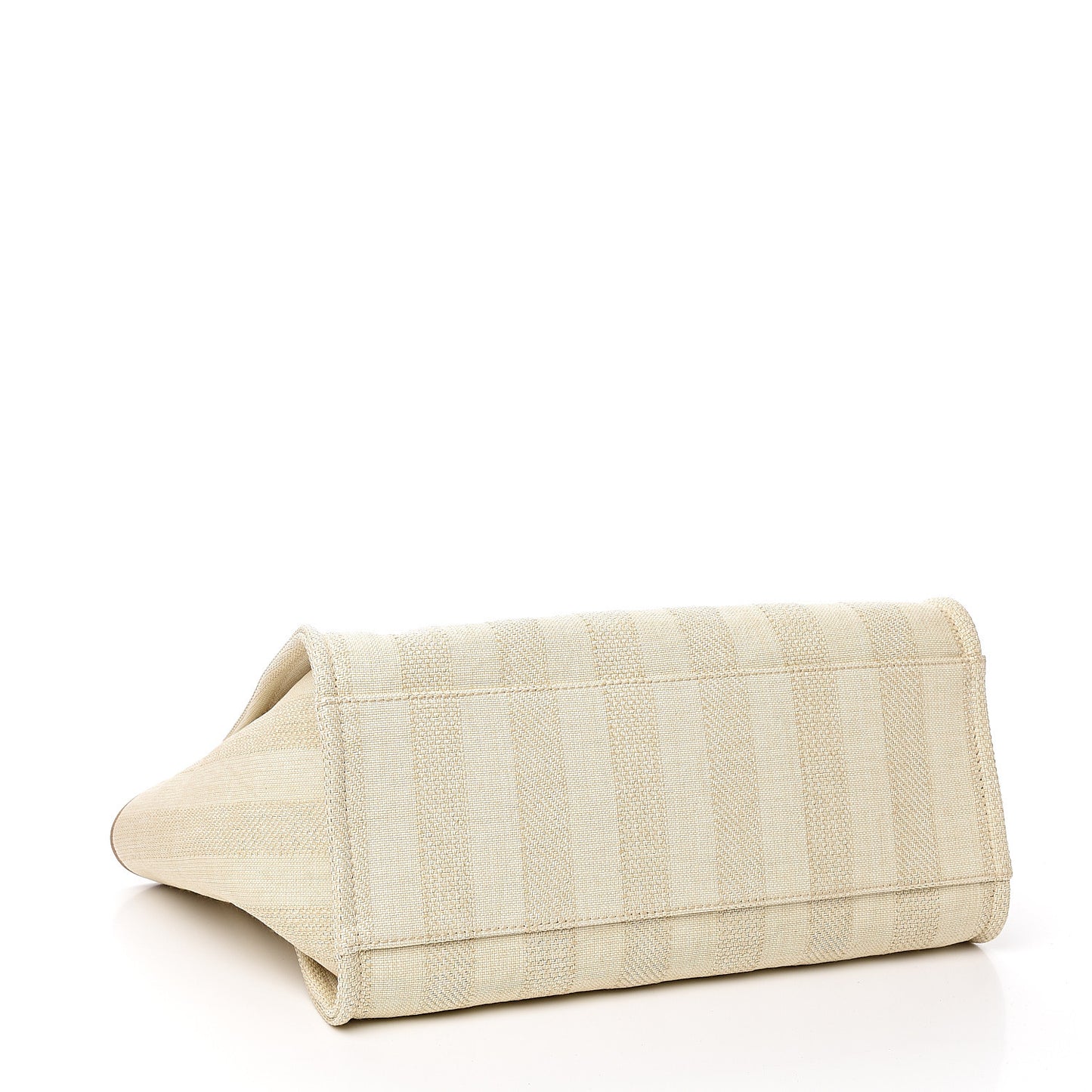 Mixed Fibers Striped Medium Deauville Tote Beige