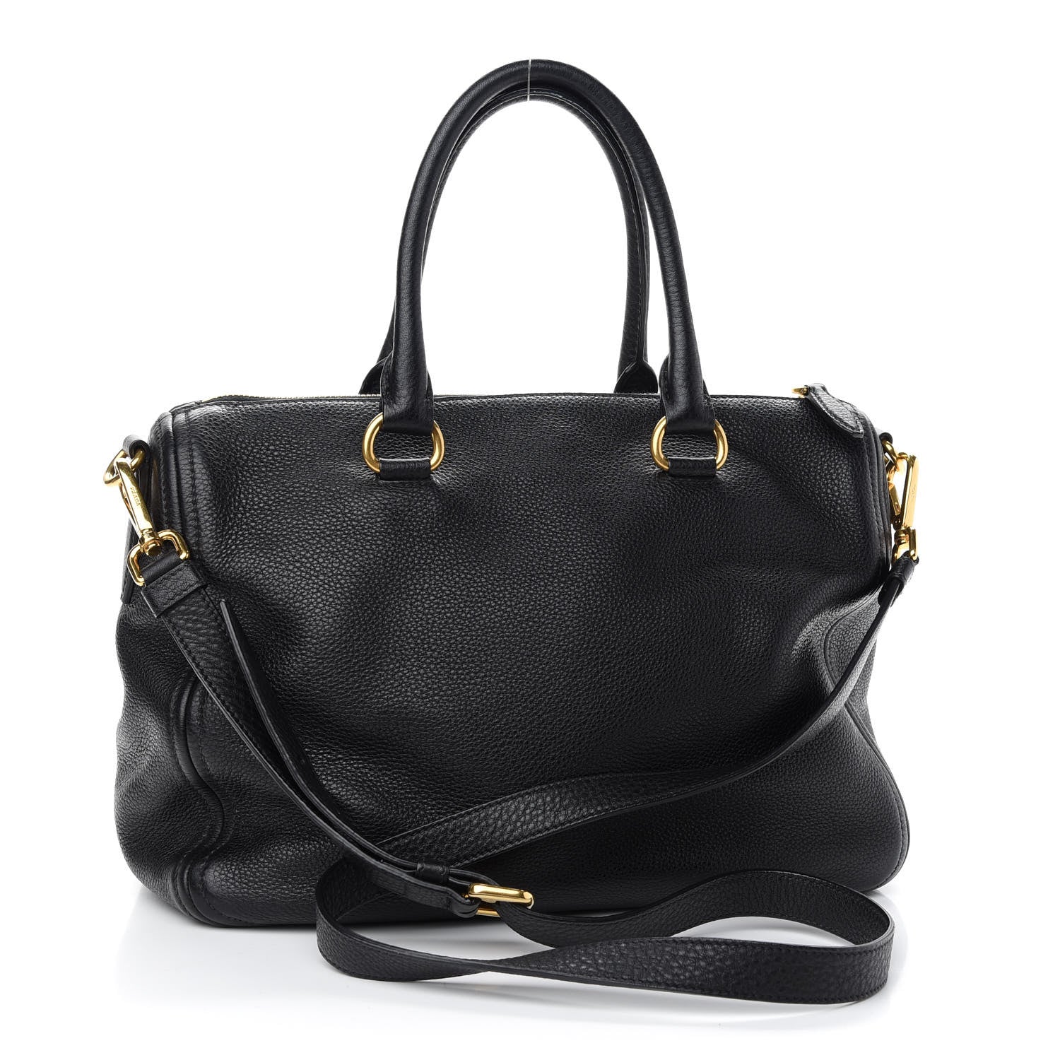Prada Vitello Phenix Bauletto Black 3 of 10