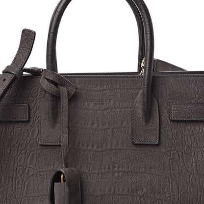 Saint Laurent Crocodile Embossed Nubuck Baby Sac De Jour Dark Anthracite 12 of 12