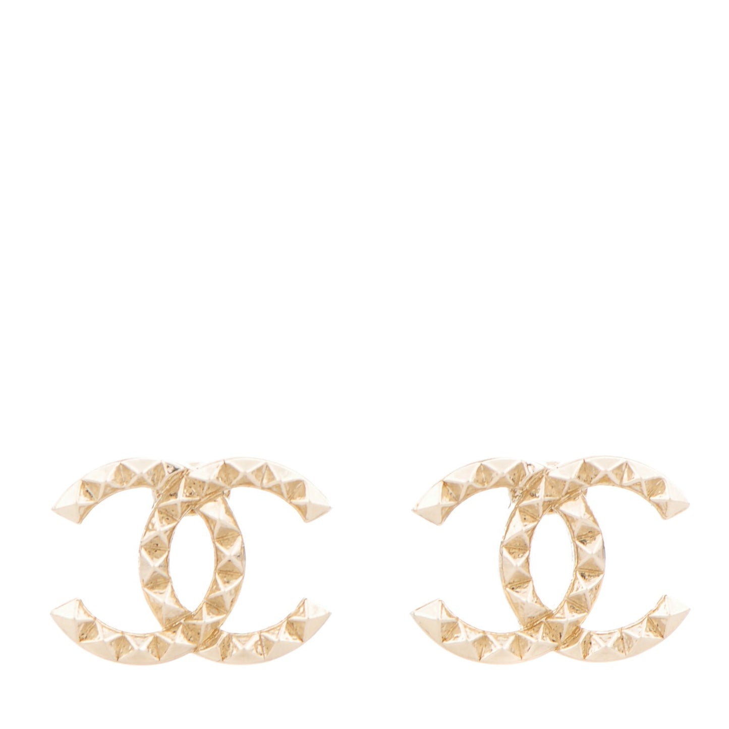 Studded CC Earrings Gold