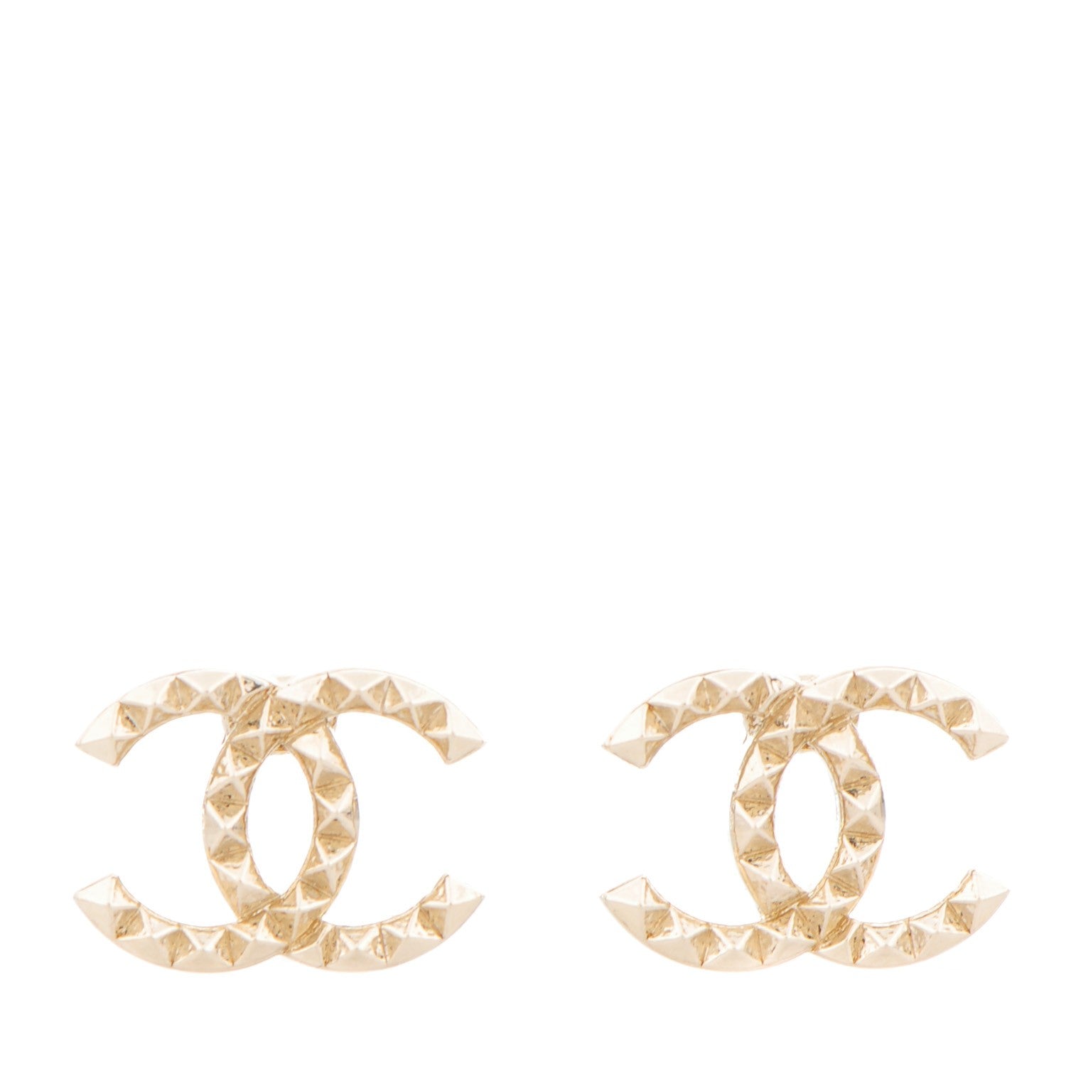 Chanel Studded CC Earrings Gold 1 of 5