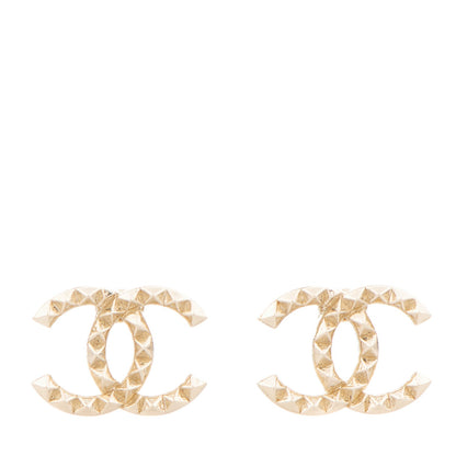 Chanel Studded CC Earrings Gold 1 of 5