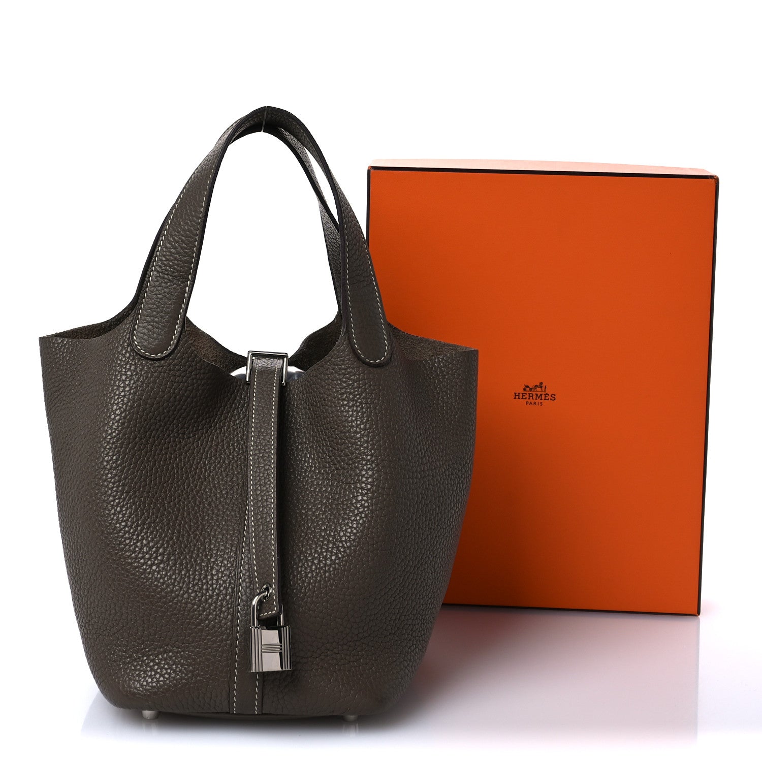 Hermes Taurillon Clemence Picotin Lock 18 PM Etoupe 11 of 11