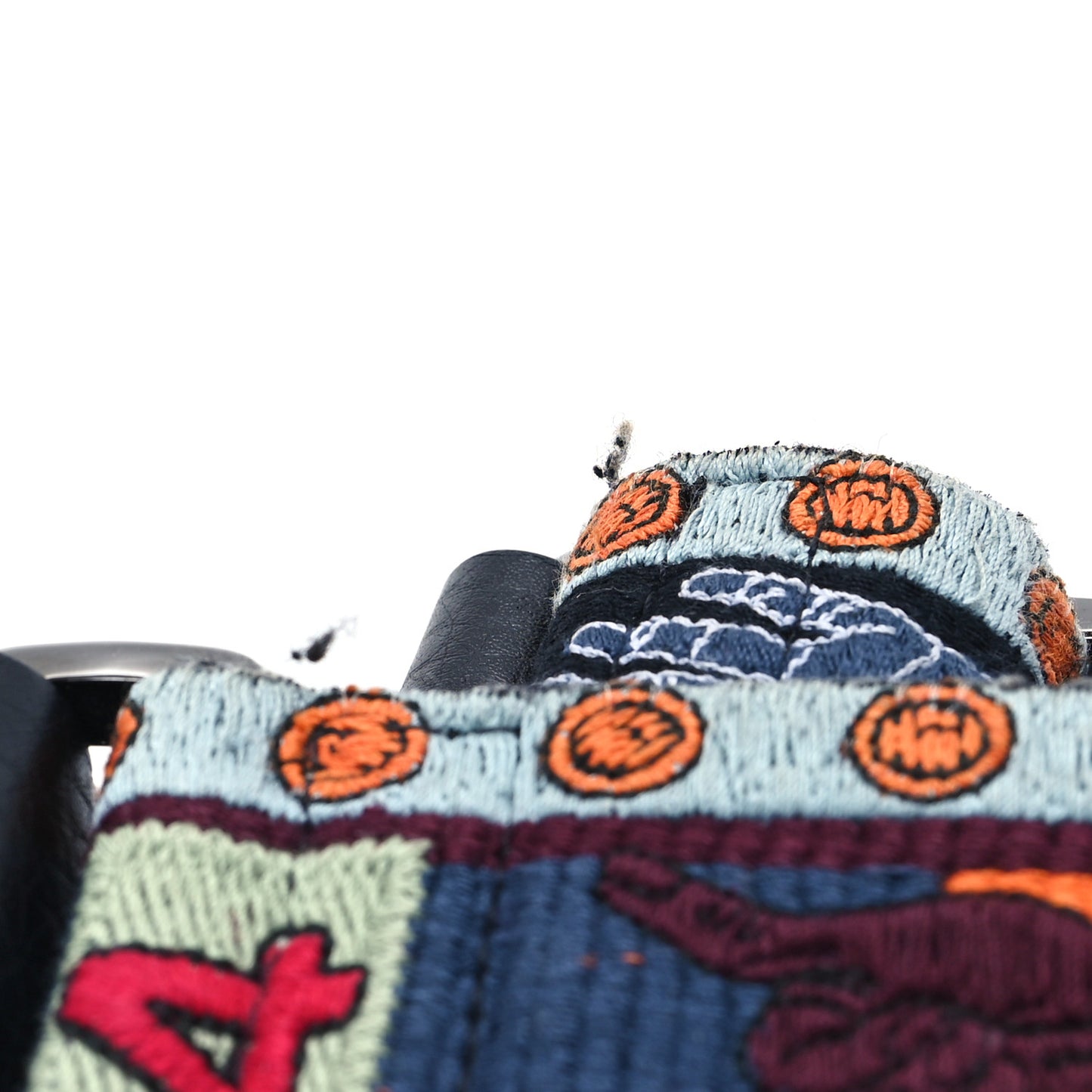 Canvas  Embroidered Rockstud Guitar Strap Multicolor