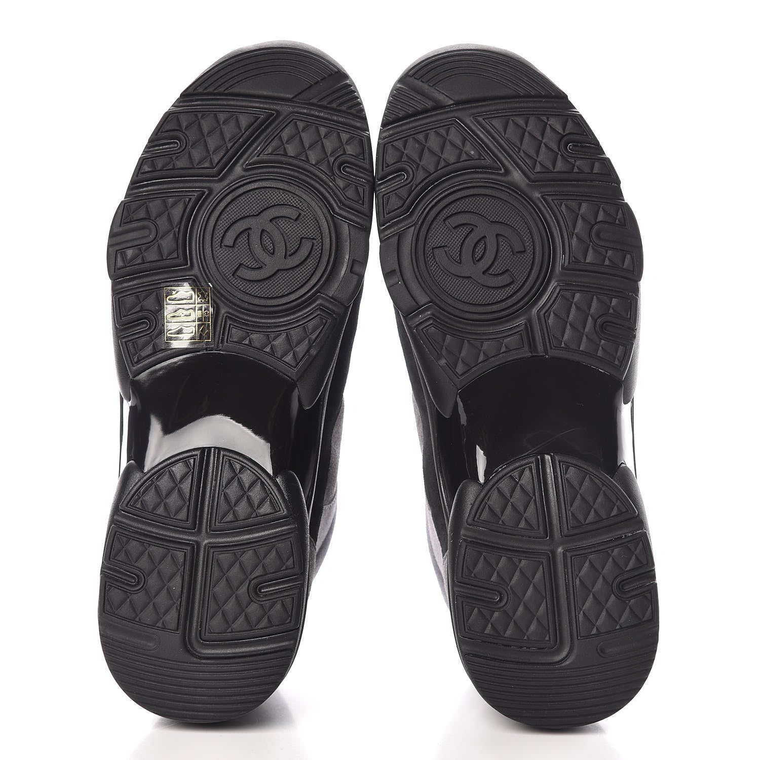 Chanel Suede Calfskin CC Sneakers 39 Grey 8 of 9