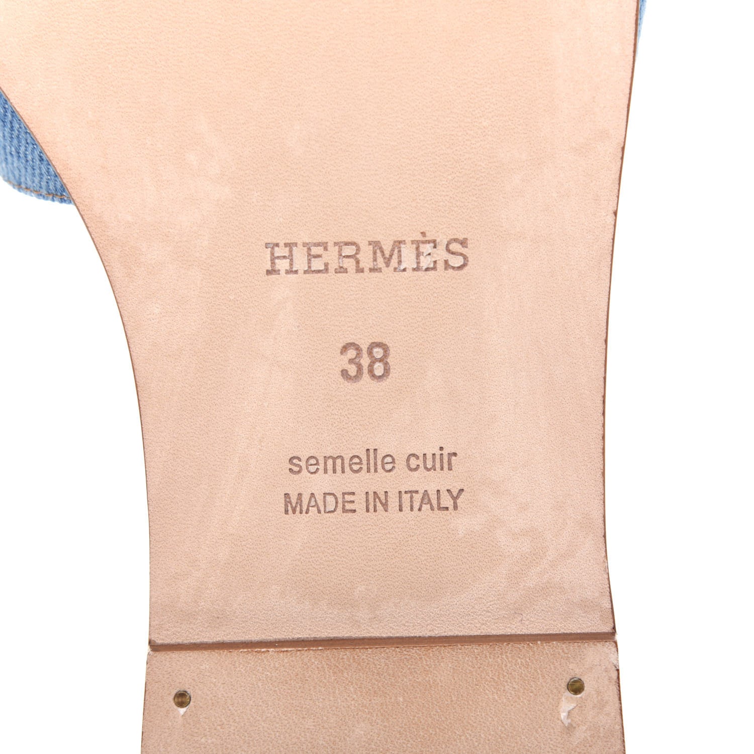 Hermes Denim Canvas Oran Sandals 38 Bleu Clair 6 of 11