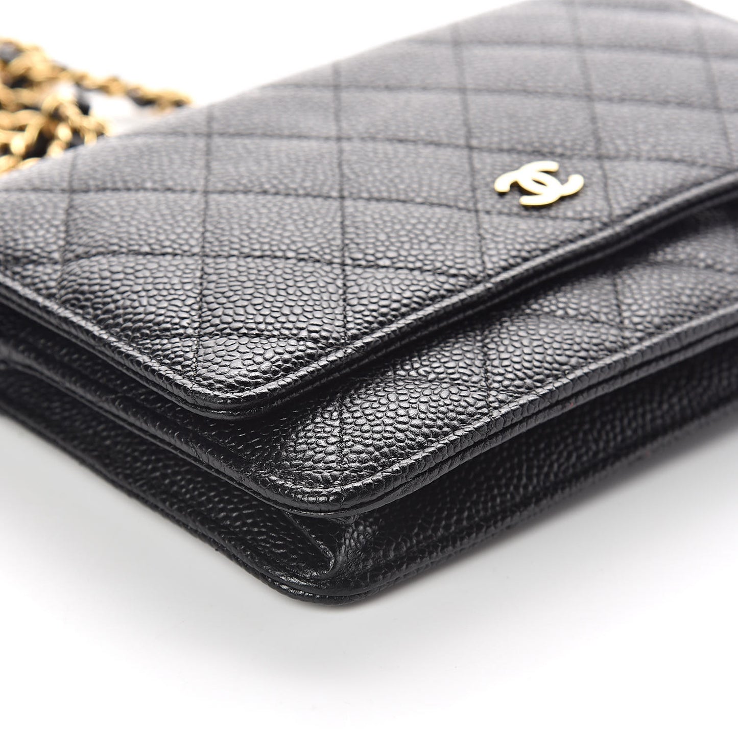 Caviar Quilted Wallet On Chain WOC Black