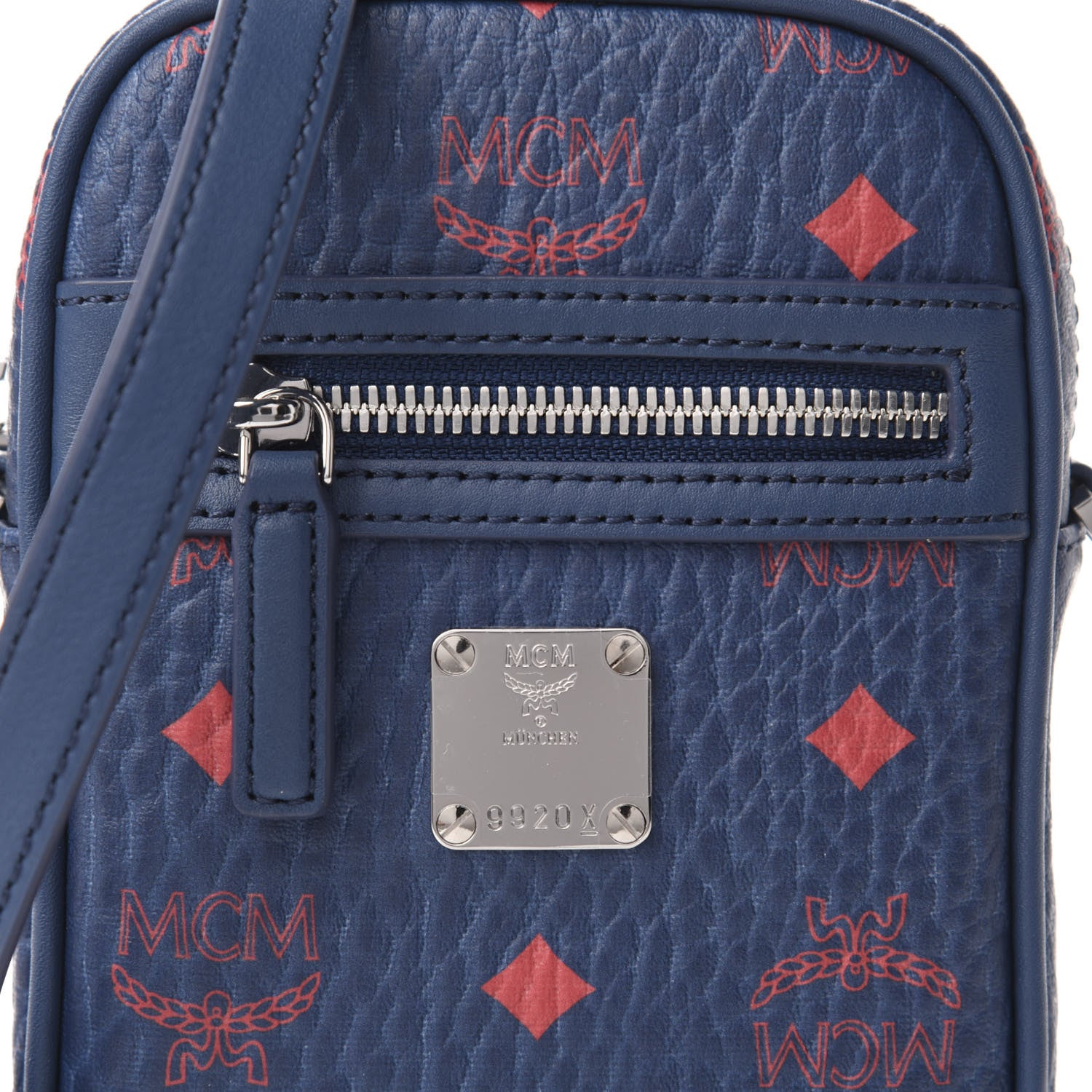 MCM Visetos X-Mini Crossbody Bag Deep Blue Sea 8 of 8
