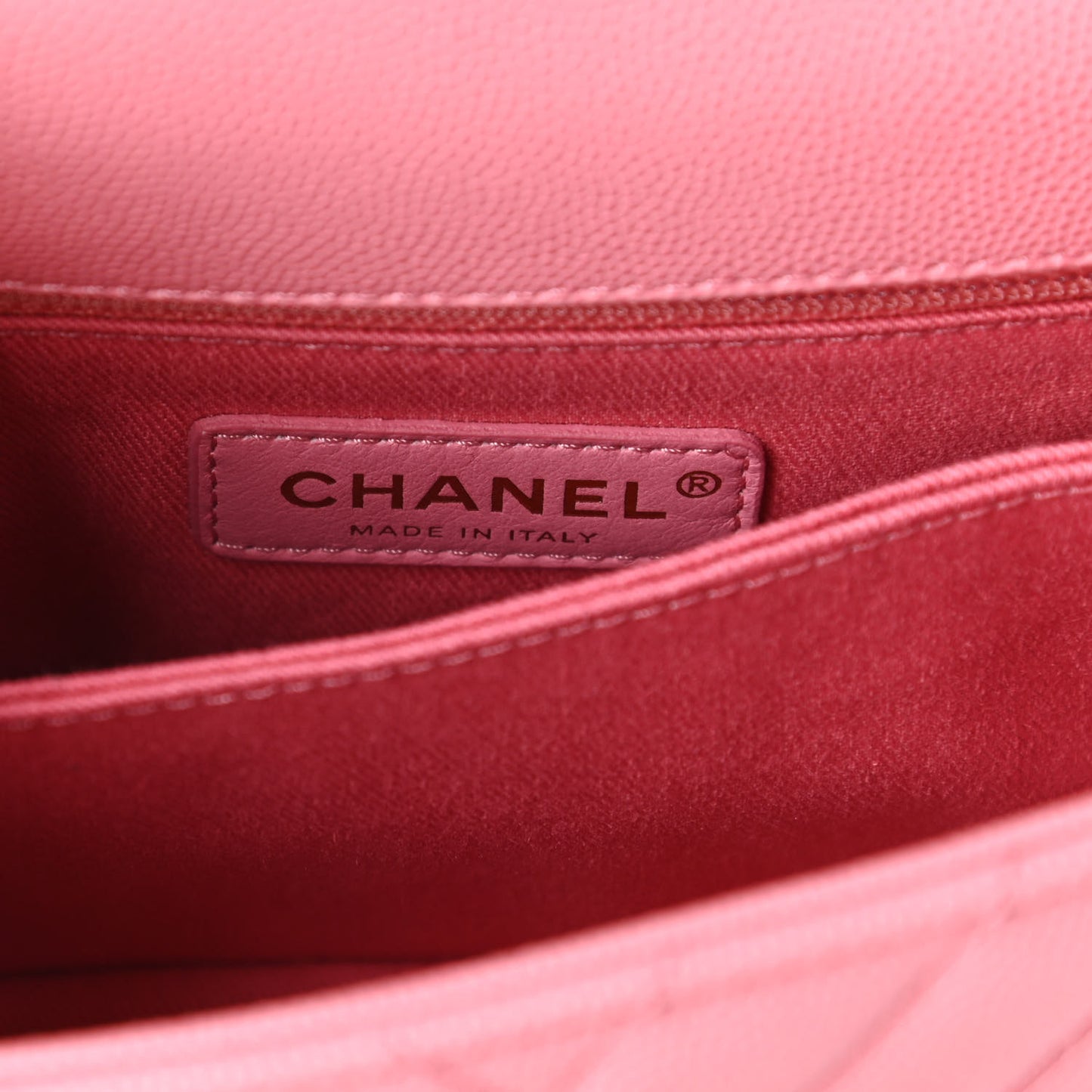 Caviar Chevron Quilted Mini Coco Handle Flap Pink