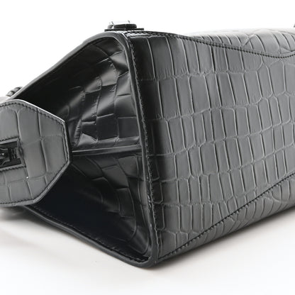 Balenciaga Semi Shiny Calfskin Crocodile Embossed Neo Classic Black Hardware City Black 8 of 9