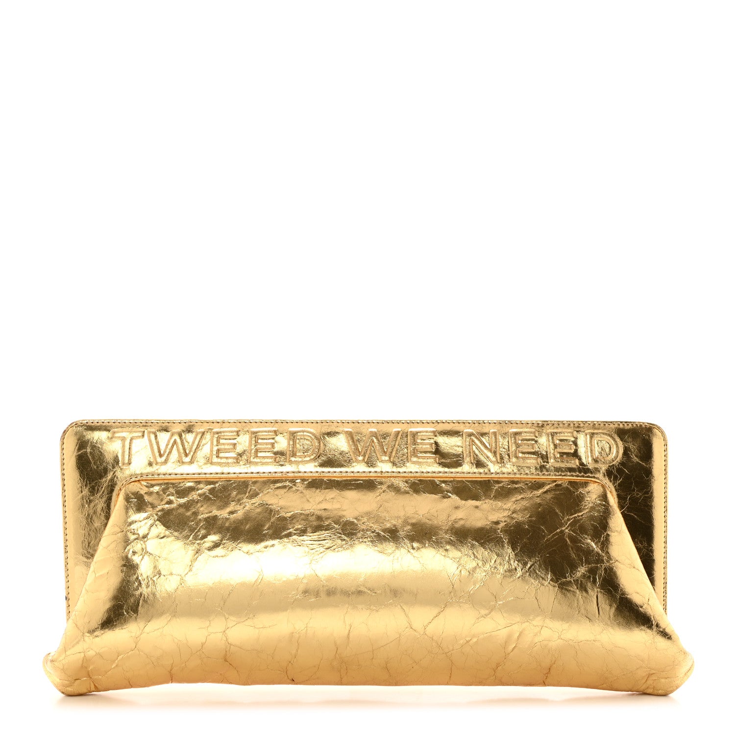 Chanel Metallic Lambskin Tweed We Need 5x5=CC Clutch Gold 1 of 10