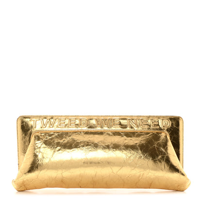 Chanel Metallic Lambskin Tweed We Need 5x5=CC Clutch Gold 1 of 10