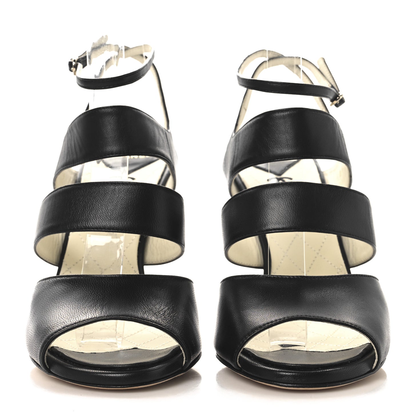 Lambskin CC Strappy Sandal 38 Black