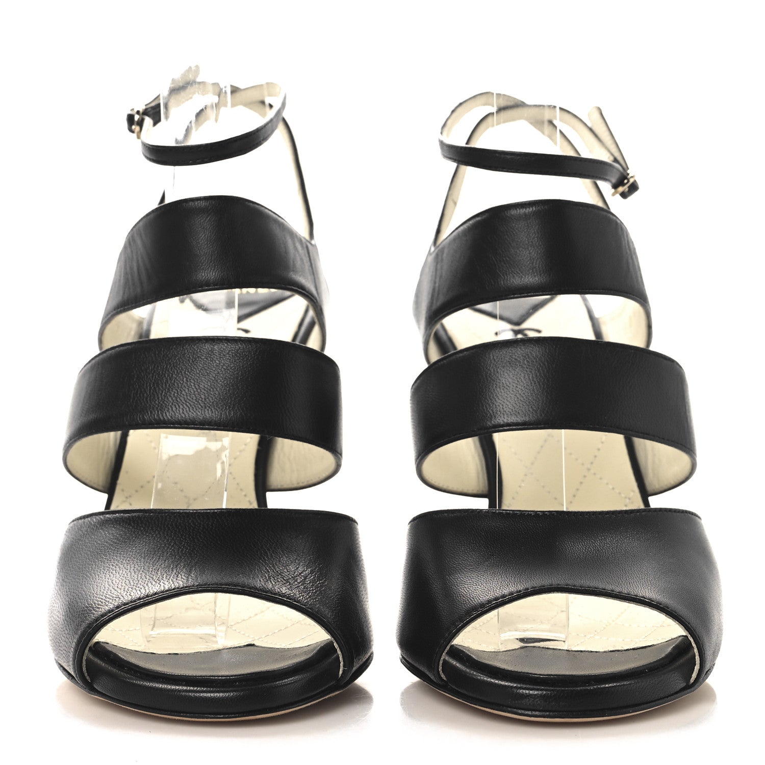 Chanel Lambskin CC Strappy Sandal 38 Black 3 of 9