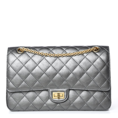 Chanel Metallic Calfskin Quilted 2.55 Reissue 226 Flap Charcoal 1 of 9