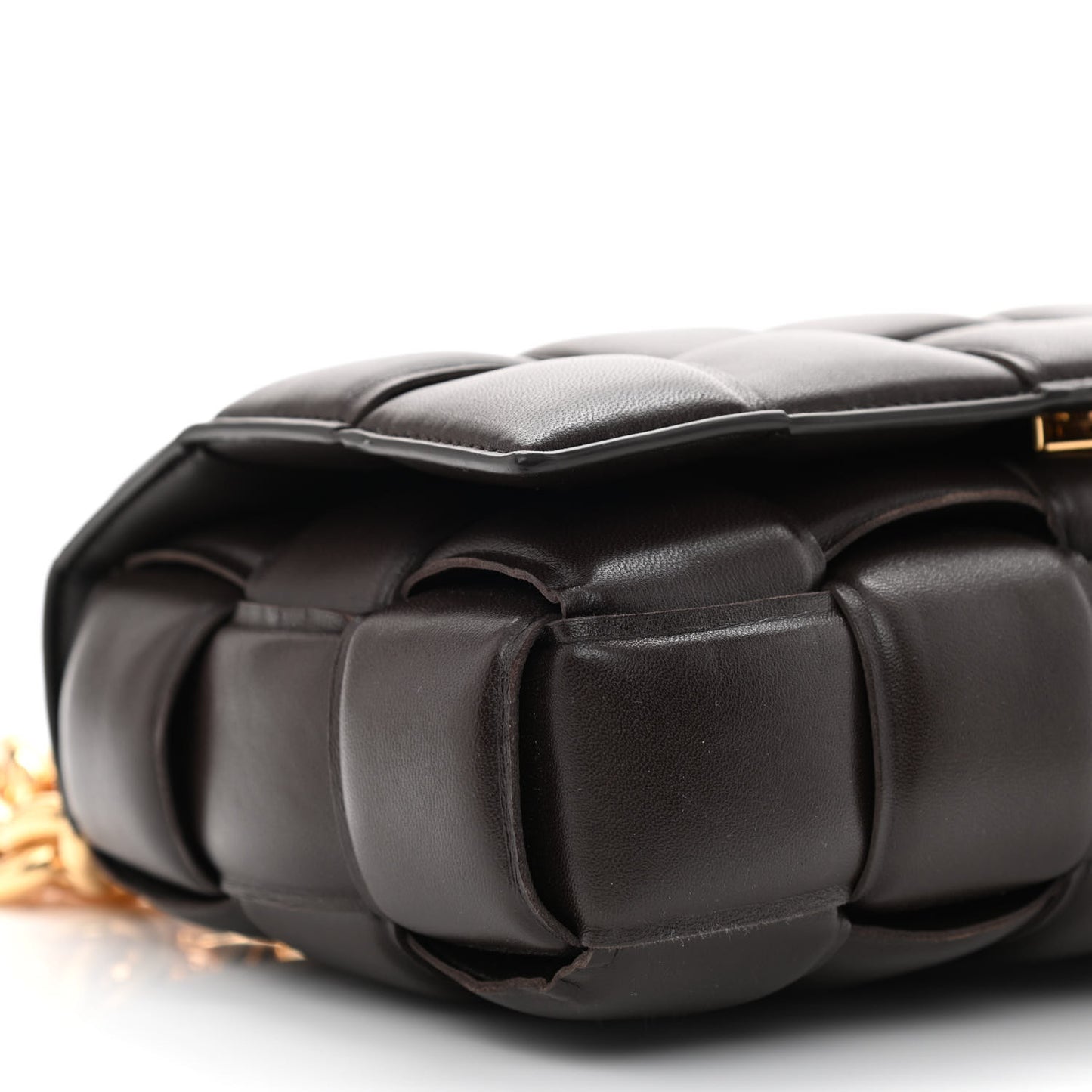 Lambskin Maxi Intreccio Padded Chain Cassette Crossbody Bag Black