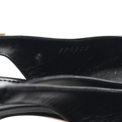 Louis Vuitton Calfskin Sparkle Slingback Pumps 37 Black 9 of 9
