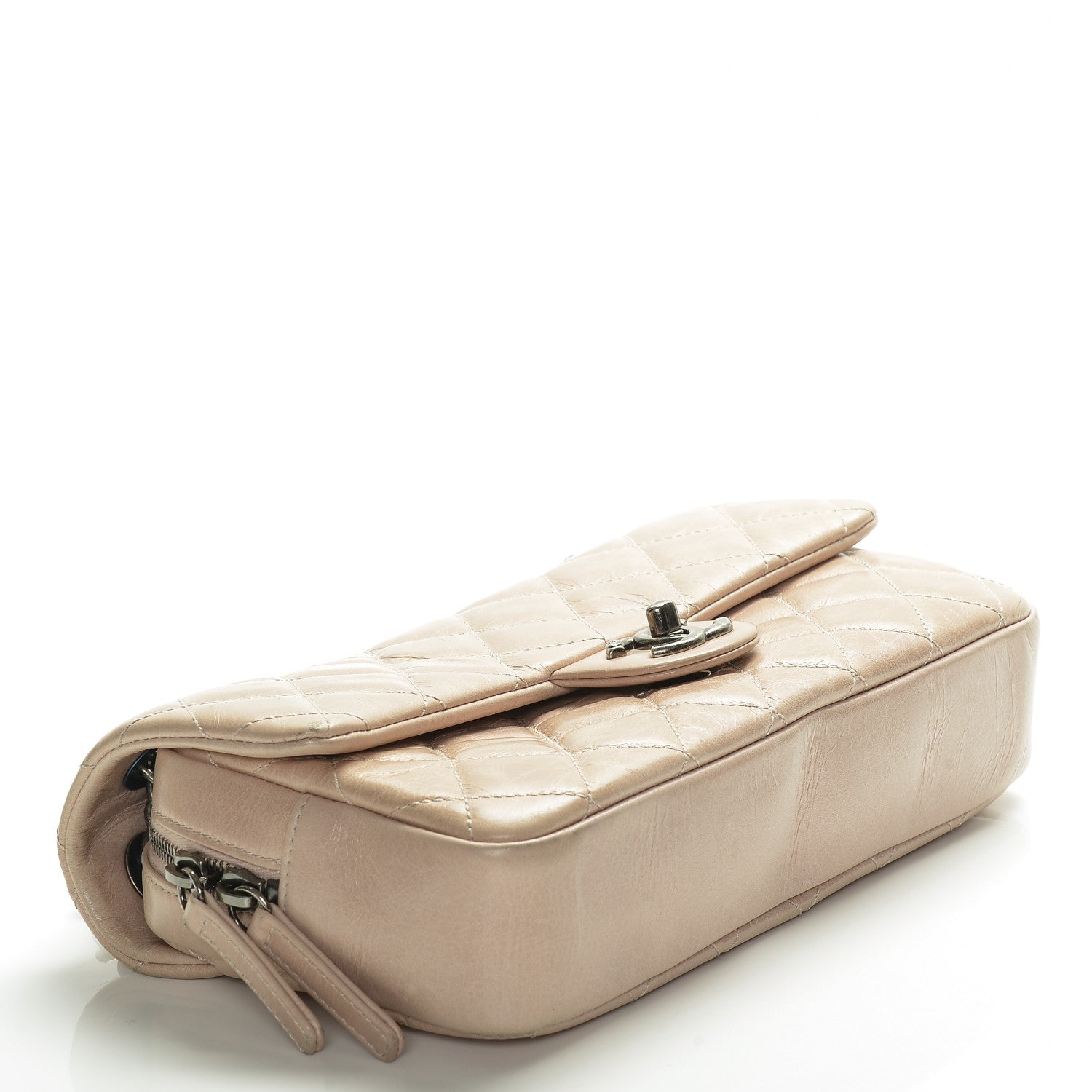 Chanel Glazed Calfskin Quilted Medium Duo Color Flap Light Pink 4 of 7