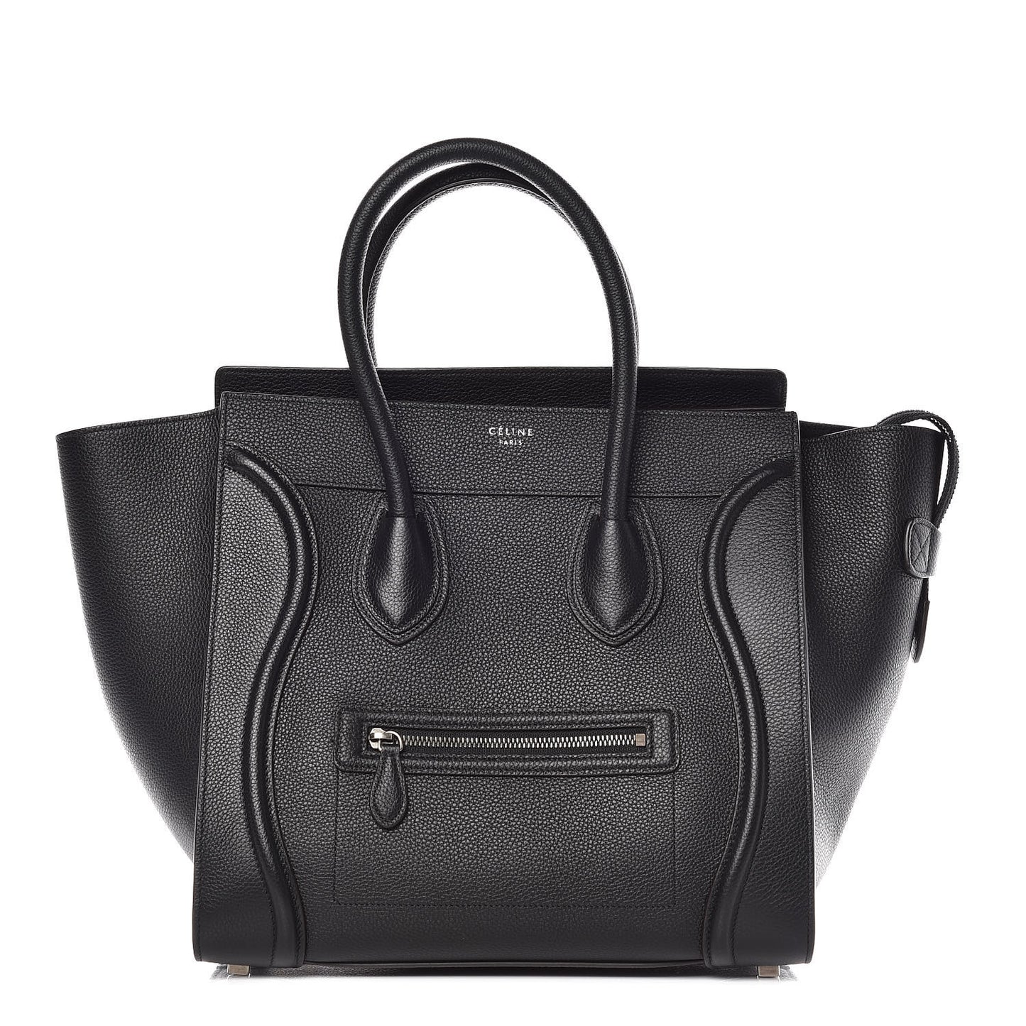 Drummed Calfskin Mini Luggage Black
