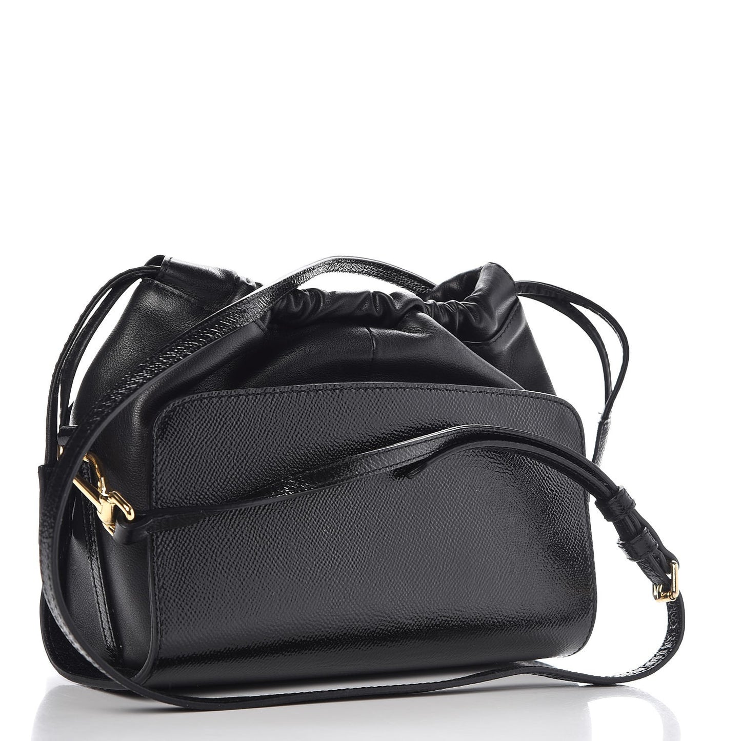 Patent Grained Calfskin Little Crush Black