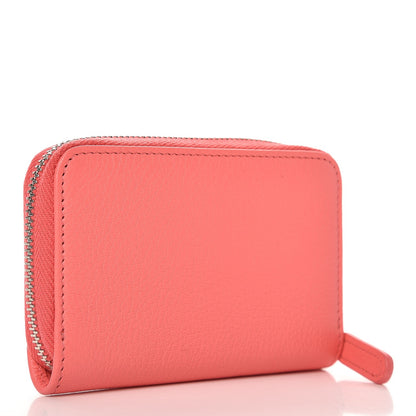 Chanel Goatskin Zip Around Coin Purse Wallet Coral 3 of 8