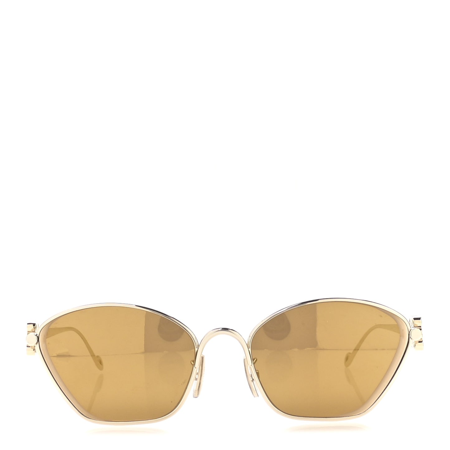 Metal Cat Eye Sunglasses LW40115U Gold Green