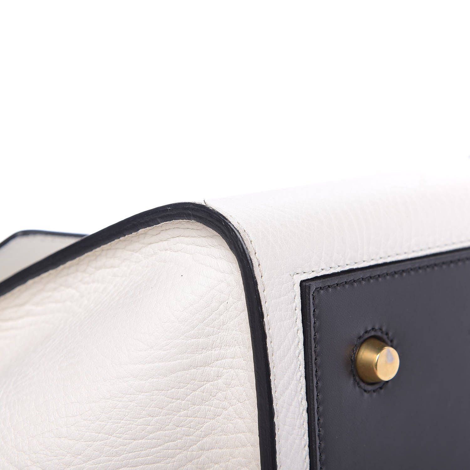 Celine Elephant Calfskin Bi-Color Medium Tie Knot Tote White Black 7 of 14