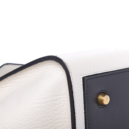 Celine Elephant Calfskin Bi-Color Medium Tie Knot Tote White Black 7 of 14
