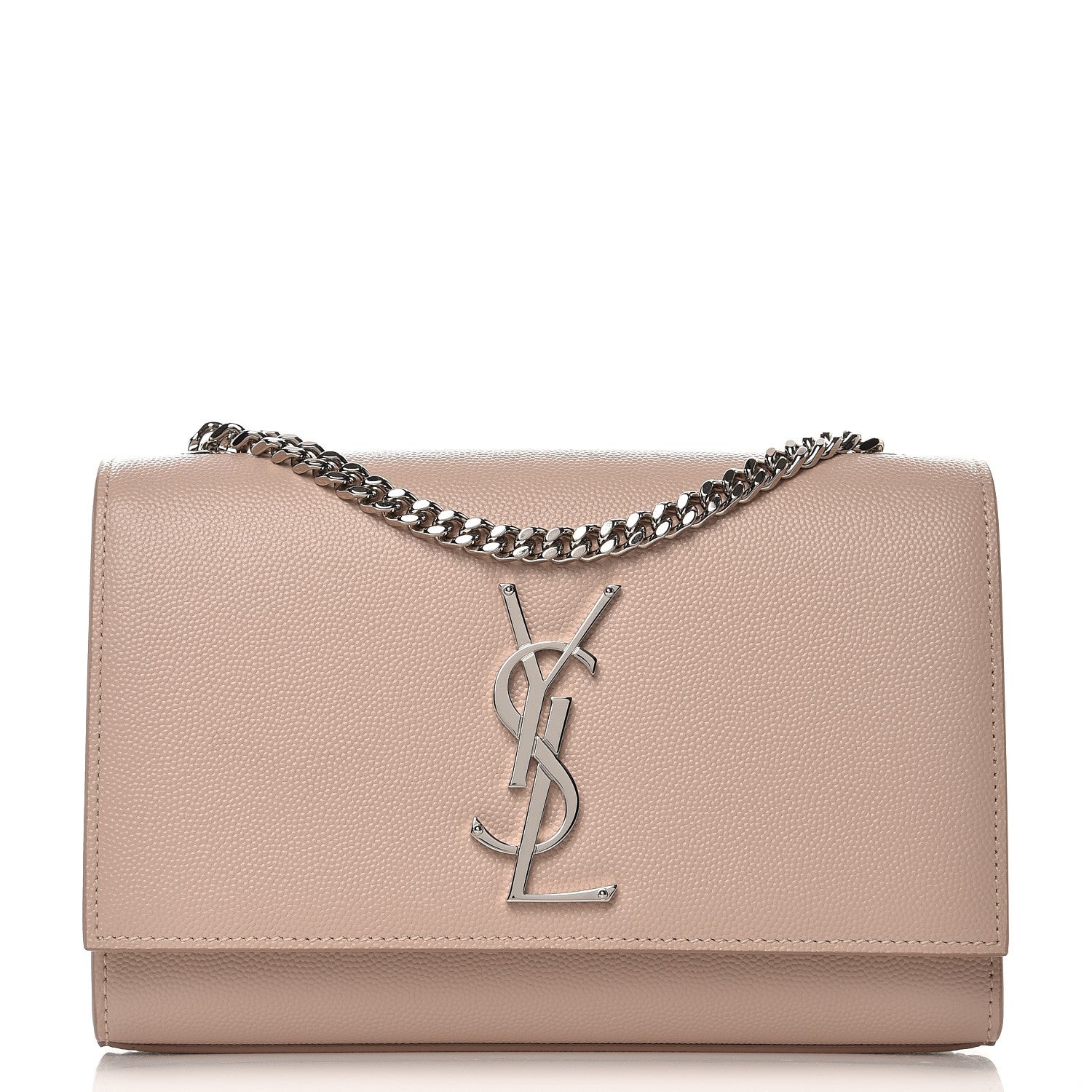 Saint Laurent Grain De Poudre Small Monogram Kate Satchel Marble Pink 1 of 8