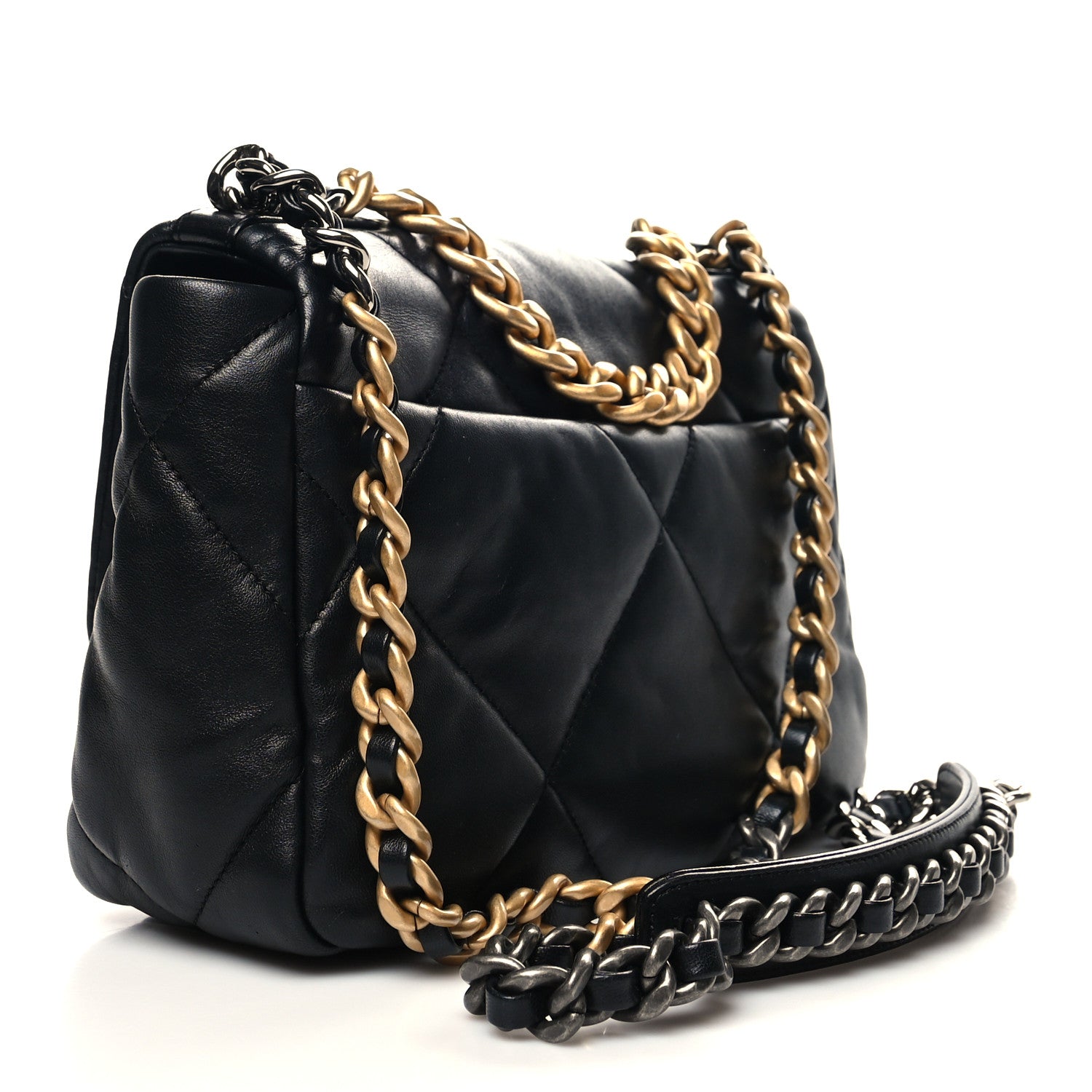 Chanel Lambskin Quilted Medium Chanel 19 Flap Black 3 of 12