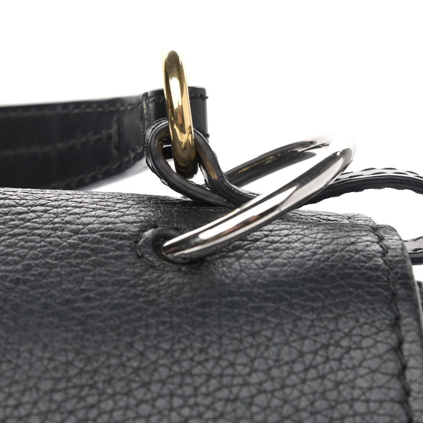 Grained Calfskin Medium Aby Day Shoulder Bag Black