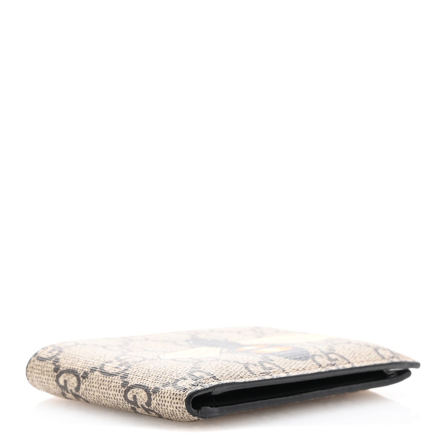 GG Supreme Monogram Bee Bi-Fold Wallet Beige