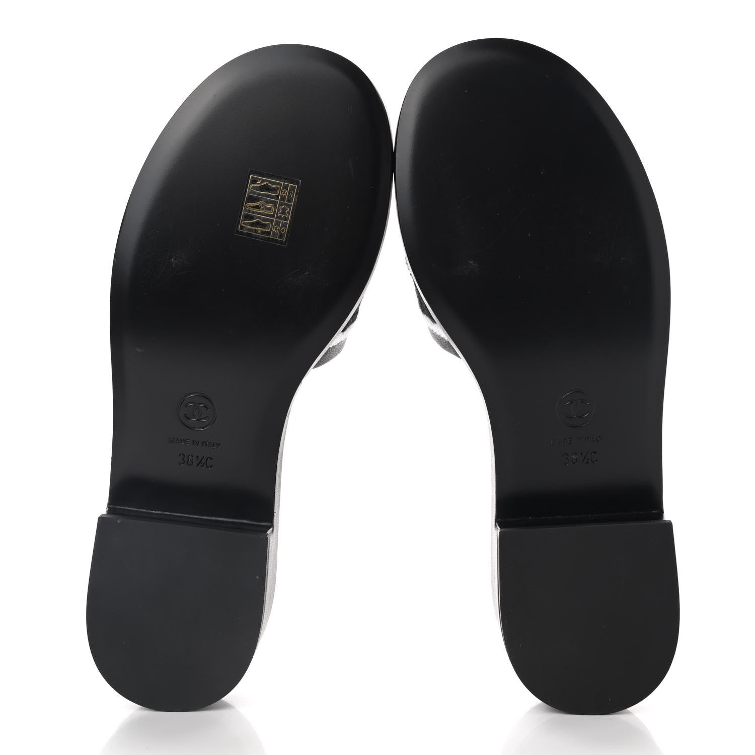 Chanel Lambskin Embroidered CC Mule Sandal 38.5 Black White 5 of 11