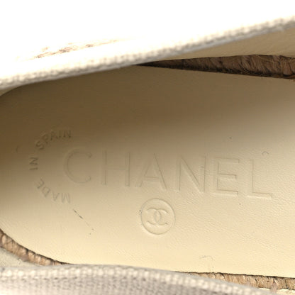 Chanel Linen CC Espadrilles 41 White Black 8 of 9