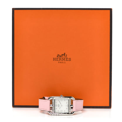 Hermes Stainless Steel Swift Diamond Pink Sapphire Mother of Pearl 23mm Cape Cod Quartz Watch Rose Sakura 5 of 5