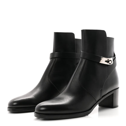 Hermes Calfskin Frenchie 50 Ankle Boots 39 Black 4 of 9