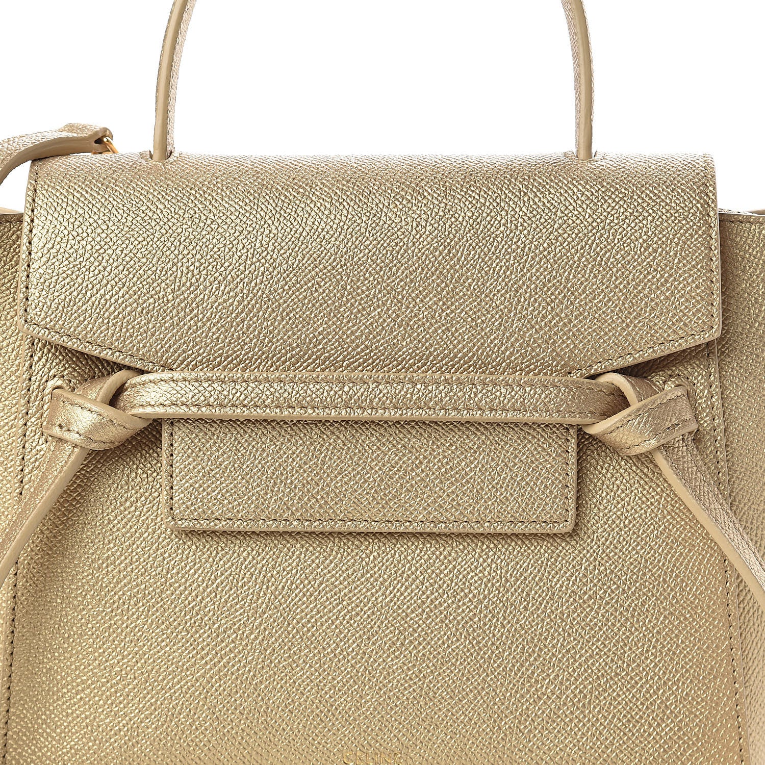 Celine Laminated Calfskin Nano Belt Bag Gold 10 of 10