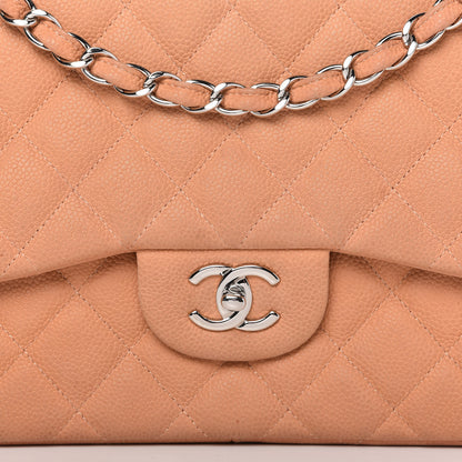 Chanel Iridescent Caviar Quilted Jumbo Double Flap Dark Beige 11 of 11