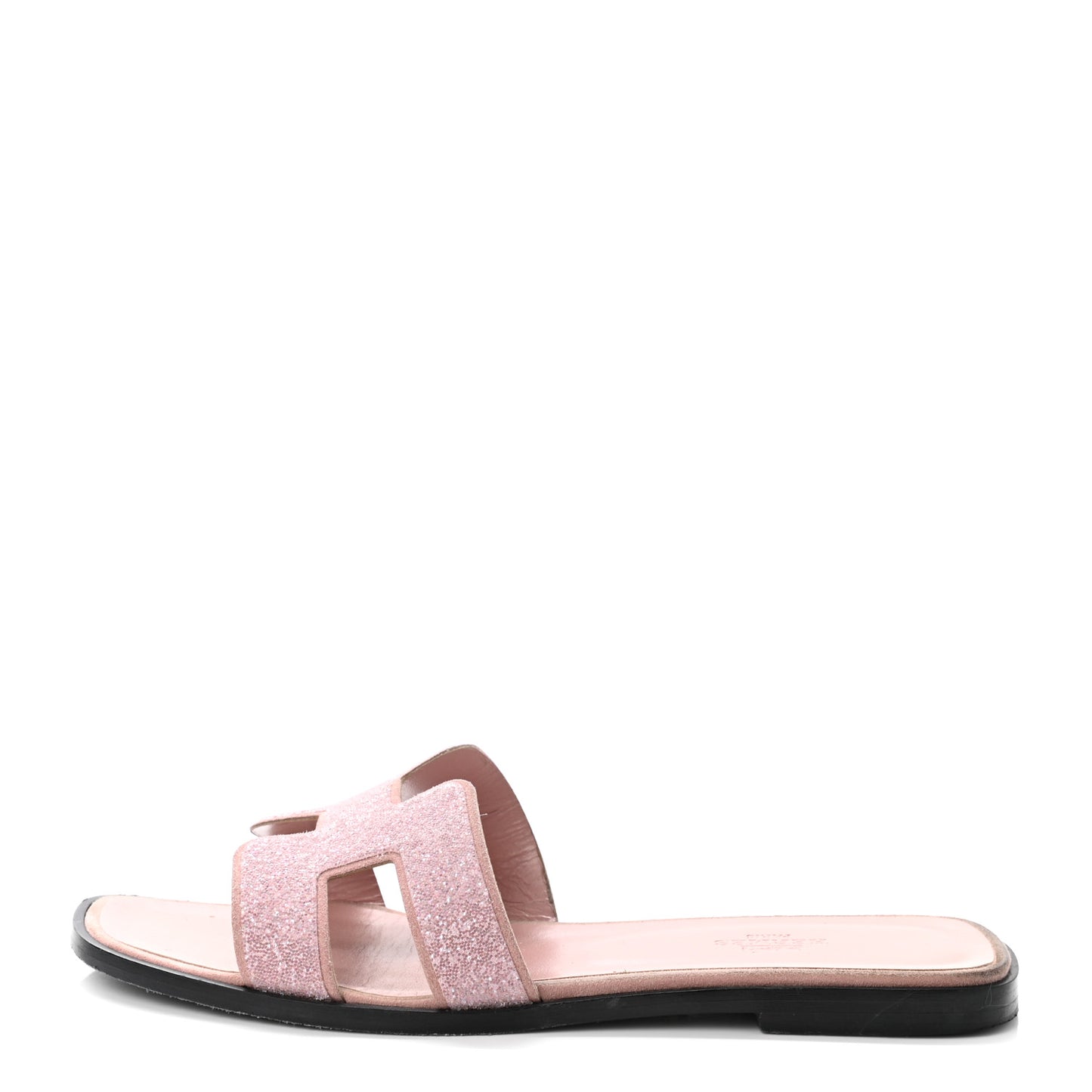 Suede Goatskin Crystal Powder Oran Sandals 38.5 Rose